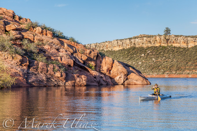 canoe paddling on a lake