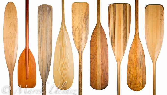 old wooden canoe paddles